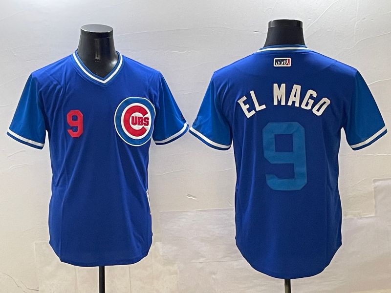 Men Chicago Cubs #9 EL Mago Blue Fashion Game 2025 Nike MLB Jersey style 6